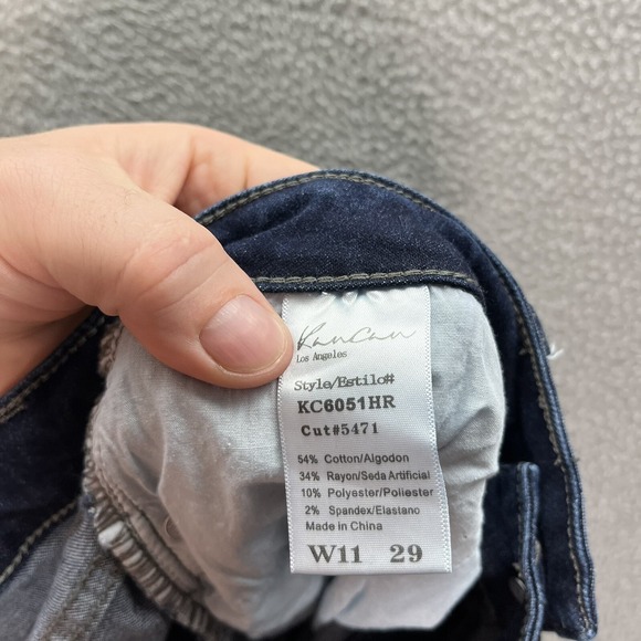 KanCan Jeans Womens 11/29 Blue Mid Rise Skinny Ankle Raw Hem Stretch Preppy - Picture 9 of 9